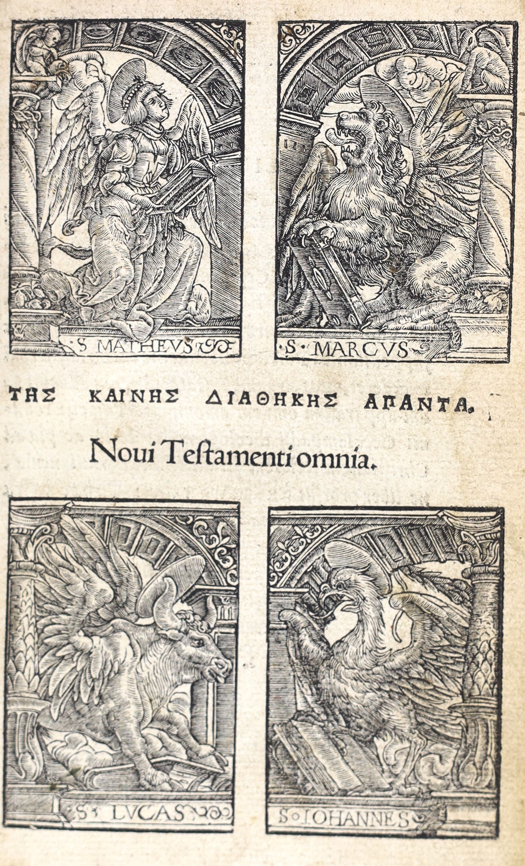 Erasmus, Desiderius - New Testament in Greek, 12mo, calf Basel, 1524